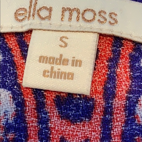 Ella Moss Moroccan Print Top Size Small - Picture 5 of 7